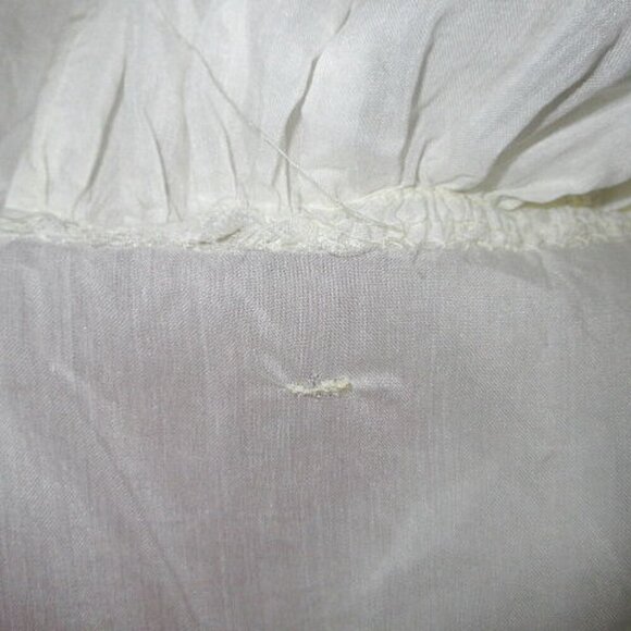 60s Vtg Dinaz Long Petticoat Waist Slip Size XL Eyelet Ruffle Tier Butter Yellow - Picture 12 of 12